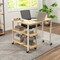 Rotating Sofa Side Table with Wheels Sliding Laptop Desk with Storage Shelves for Small Spaces